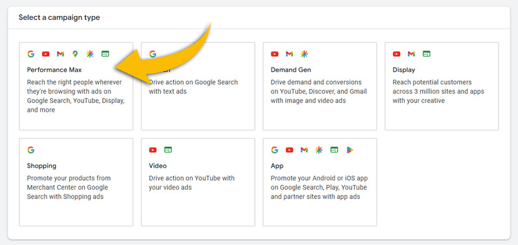 google ads campaign types