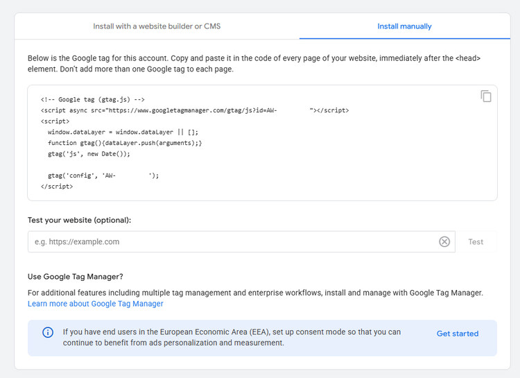 google ads google tag manager