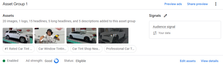 google ads remarketing asset group